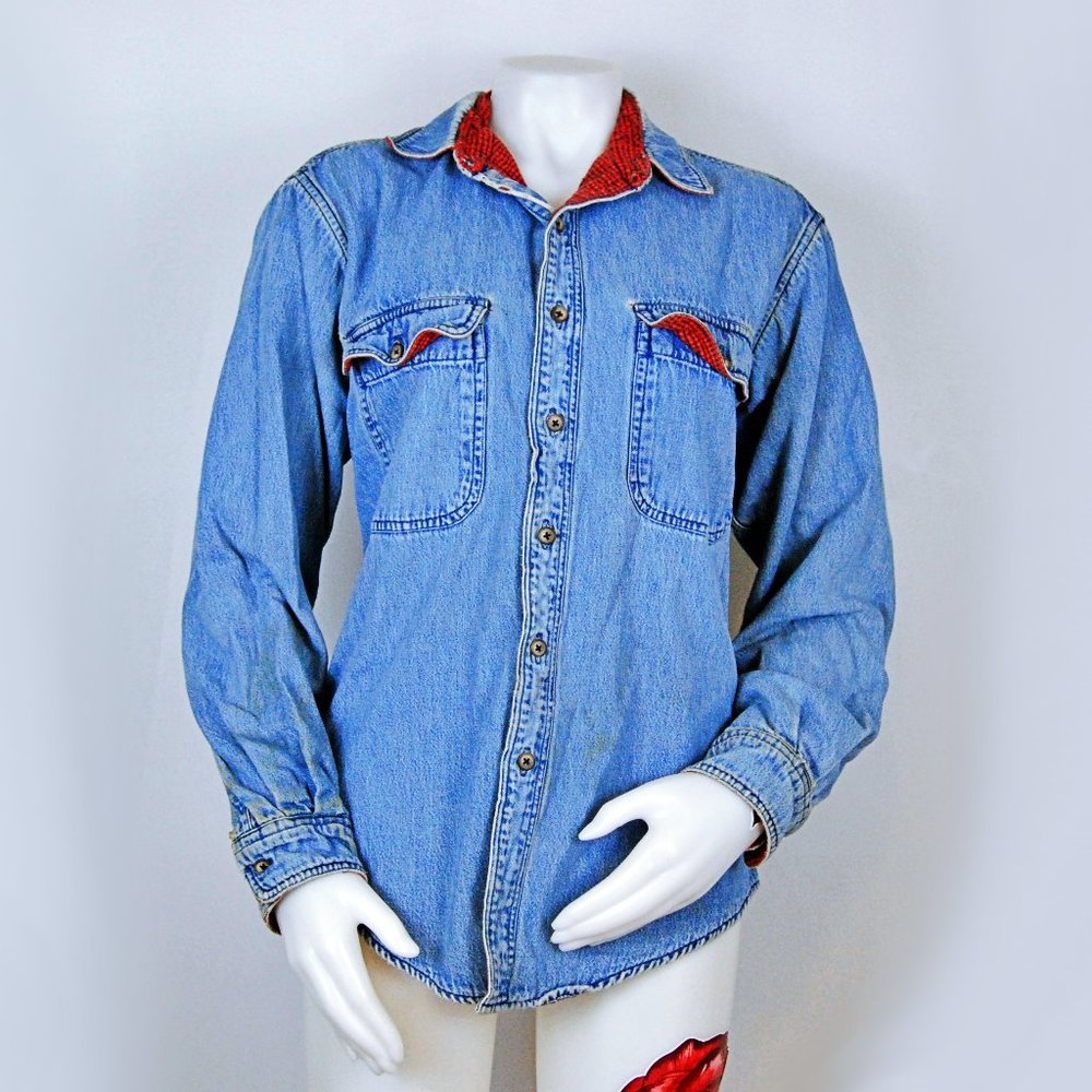 L.L. Bean Flannel Lined Denim Button-Down Shirt